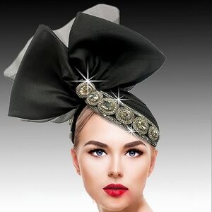 Beloved Millinery Couture 🔶️HOST PICK!🔶️Opulent Black Jeweled Fascinator Hat